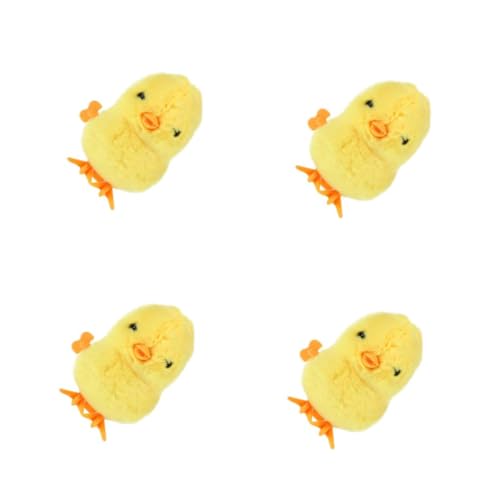MAGICLULU 4 Stück Wind Up Plüsch Huhn Niedliches Uhrwerk Springendes Küken Kinderfreundliches Aufziehspielzeug für Hand Koordination Lernspaß und Dekoration zu Ostern und Weihnachten von MAGICLULU