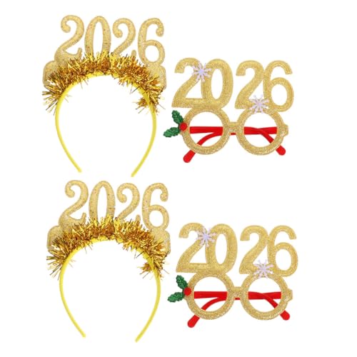 MAGICLULU 4-teilige Kopfbedeckungen für Die Silvesterparty – Glitzernde 2026-stirnbänder Und Brillen für Feiertagsfeiern, Weihnachts- Und Silvesterdekorationen MAGICLULU 4-teilige Kopfbedeckungen für Die Silvesterparty – Glitzernde 2026-stirnbänder Und Brillen für Feiertagsfeiern, Weihnachts- Und Silvesterdekorationen von MAGICLULU