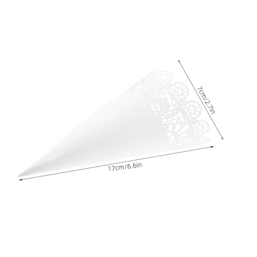 MAGICLULU 40 Stück Hochzeitspapierkegel mit filigranem Spitzenmuster Leichte Blütenblatt-Konfetti-Halter Weiß für Geburtstagsfeiern Hochzeiten Weihnachten und DIY-Dekorationen von MAGICLULU