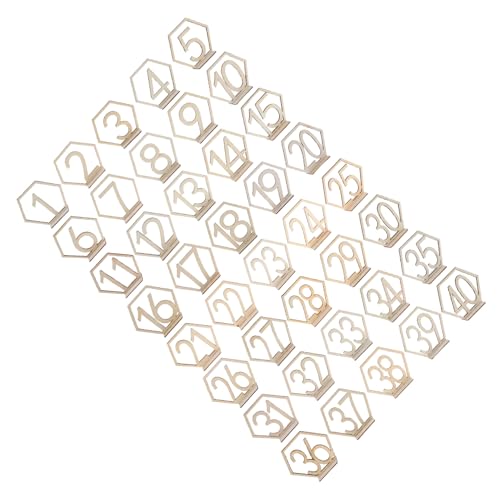 MAGICLULU 40 Stück Teiliges Holz Tischnummern Hexagon Stil Rustikale Sitzplatznummern aus Holz Leichte und Stabile Tischdekoration für Hochzeiten Partys Jubiläen und Besondere Anlässe von MAGICLULU