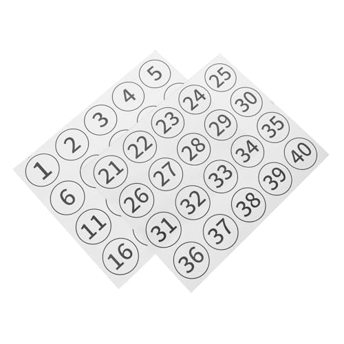 MAGICLULU 40 Stück Zahlenaufkleber Nummernaufkleber Klein Aufklebernummer Nummerierte Identifikationsbezeichnungen Mit Kleinen Nummern Pvc von MAGICLULU