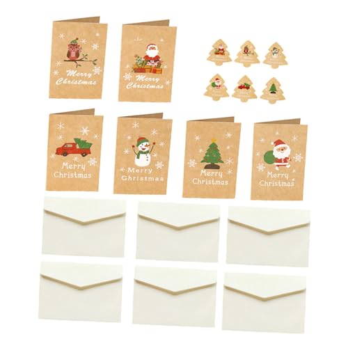 MAGICLULU 48 Stück Teiliges Weihnachtskarten mit Halbgefalzten Retro Wunschkarten aus Kraftpapier Passenden Umschlägen und Festlichen Aufklebern für Familie Büro und DIY Grußbotschaften MAGICLULU 48 Stück Teiliges Weihnachtskarten mit Halbgefalzten Retro Wunschkarten aus Kraftpapier Passenden Umschlägen und Festlichen Aufklebern für Familie Büro und DIY Grußbotschaften von MAGICLULU