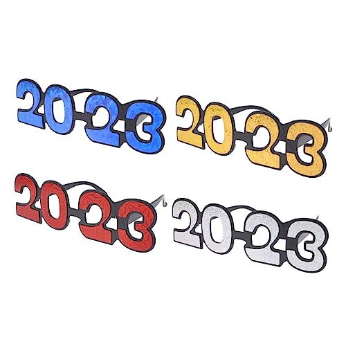 MAGICLULU 4Stücke Neujahr Brillen Lustige Foto Requisiten Für Silvesterpartys Dekoration Für Unvergessliche Feiern MAGICLULU 4Stücke Neujahr Brillen Lustige Foto Requisiten Für Silvesterpartys Dekoration Für Unvergessliche Feiern von MAGICLULU