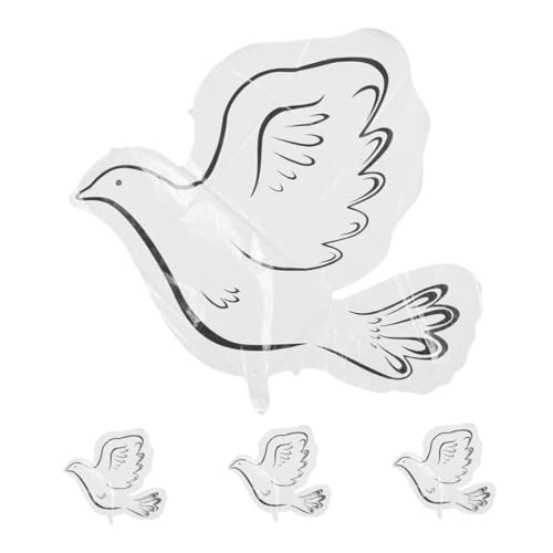 MAGICLULU 4Stücke Taubenballons aus Aluminiumfolie für Hochzeiten und Feierlichkeiten Wiederverwendbar Taubendesign für Dekorationen und Erinnerungen Symbolisiert von MAGICLULU