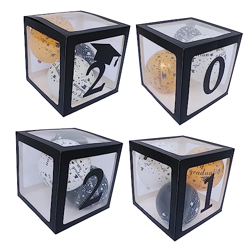 MAGICLULU 4er-packung Abschluss-ballon-box Abschlussfeier Ballon Abschlussballondekoration Absolventenboxen Große Luftballons Ballon Ballonständer-set Für Den Boden Dekorationen Papier Black MAGICLULU 4er-packung Abschluss-ballon-box Abschlussfeier Ballon Abschlussballondekoration Absolventenboxen Große Luftballons Ballon Ballonständer-set Für Den Boden Dekorationen Papier Black von MAGICLULU