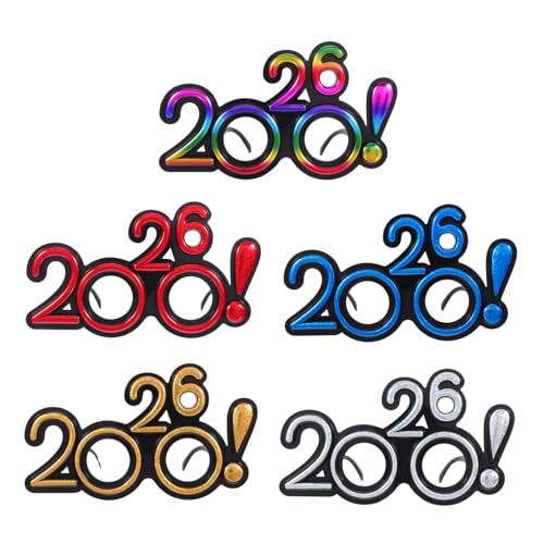 MAGICLULU 5 Paare Partybrillen mit Ausrufezeichen Glänzende Dekobrillen für Abschlussfeier Silvester und Karneval Lustige Foto Requisiten für Erwachsene von MAGICLULU