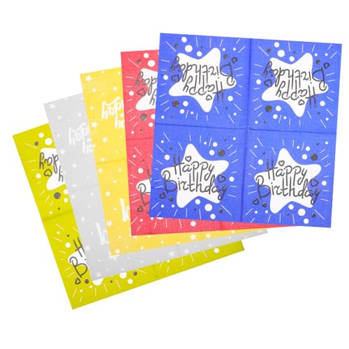 MAGICLULU 5 Packungen Farbig Bedruckte Servietten Partyservietten Papierservietten Geburtstagszubehör Geburtstagsparty Zubehör Tischdekoration Papierhandtücher Serviettenpapier Für MAGICLULU 5 Packungen Farbig Bedruckte Servietten Partyservietten Papierservietten Geburtstagszubehör Geburtstagsparty Zubehör Tischdekoration Papierhandtücher Serviettenpapier Für von MAGICLULU