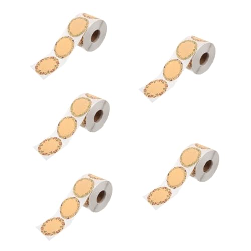 MAGICLULU 5 Rollen Kraftpapier Aufkleber mit Blumenmuster Selbstklebende Etiketten für Karten und Verpackungen pro Rolle für Hochzeiten Geburtstage und Diy Projekte von MAGICLULU