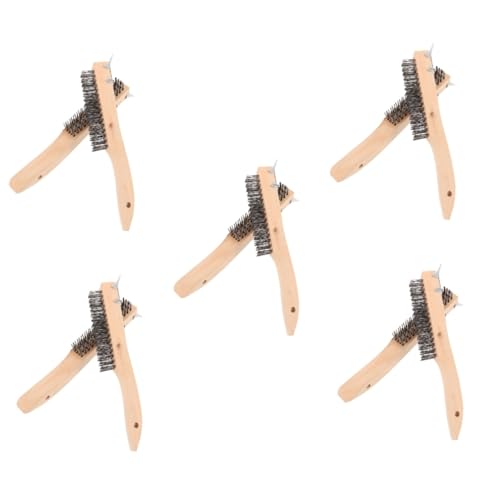 MAGICLULU 5 Sätze Drahtbürsten Set Mit Holzgriff Und Schaber Teiliges Reinigungswerkzeug Für Rostentfernung Oberflächenvorbereitung Und Sanfte Möbelpflege 2 Stück * 5 von MAGICLULU