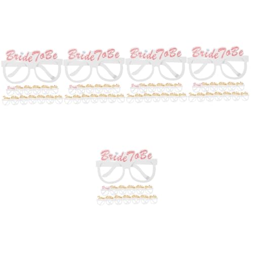 MAGICLULU 5 Sätze Evengers Event Slice Party Accessoires Mancaped Leichte Lustige Brille Braut Brille Hochzeitsdeko Party-streich-brille Lustige Brillenrequisiten Papier Weiß 12 Stück * 5 von MAGICLULU