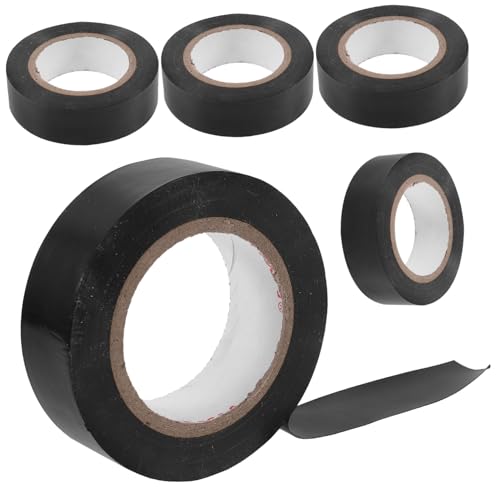 MAGICLULU 5 Stück Elektroisolierband Hochtemperatur Beständig Wasserdichtes Klebeband für Kabelisolation und Thermische Abdichtung Schwarz Professionelles Zubehör für Elektriker von MAGICLULU