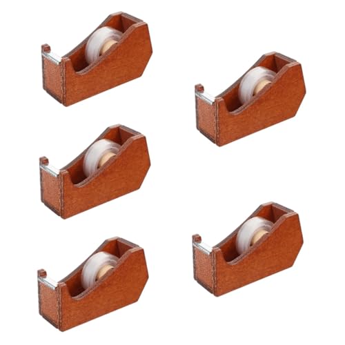 MAGICLULU 5 Stück Kleiner Holz Klebebandabroller im Tierdesign Nostalgischer Tape Dispenser für Schreibtisch Bastelräume Stabil Langlebig für Bürobedarf und Kreative Projekte von MAGICLULU