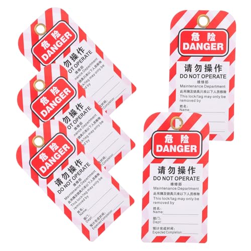 MAGICLULU 5 Stück Sicherheitsetikett Hängeetiketten nicht betätigen Schild Hängendes Etikett nicht betätigen Etikett für die Reparatur von Geräten Geräte-Tags Metallschnalle MAGICLULU 5 Stück Sicherheitsetikett Hängeetiketten nicht betätigen Schild Hängendes Etikett nicht betätigen Etikett für die Reparatur von Geräten Geräte-Tags Metallschnalle von MAGICLULU