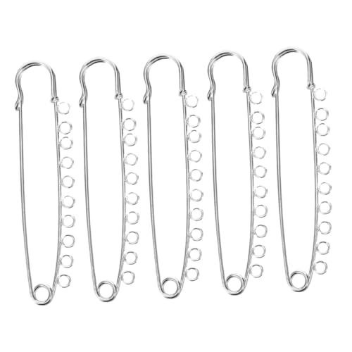 MAGICLULU 5 Stück Sicherheitsnadel Sicherheitsstift Hallo Kleine Sicherheits-Anstecknadel Wäscheklammern Quiltnadeln Anhänger für Socken Bulk-Stifte Kürbisstift Knopfnadeln Metall Silver von MAGICLULU