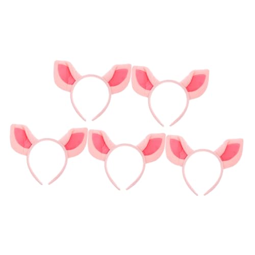 MAGICLULU 5 Stück Teiliges Süßer Cartoon Schweineohren Haarreif aus Plüsch für Kostüme Reisen und Fotos Tierohren Kopfbedeckung für Altersgruppen von MAGICLULU