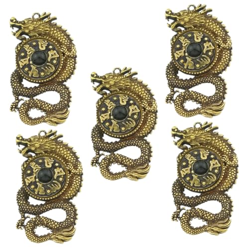 MAGICLULU 5 Stück Vintage Drachenanhänger aus Messing Chinesisches Ornament für Schlüsselanhänger und Diy Handwerk Dekoratives Metall Pendant für Auto und Zuhause für Kreative Bastelprojekte MAGICLULU 5 Stück Vintage Drachenanhänger aus Messing Chinesisches Ornament für Schlüsselanhänger und Diy Handwerk Dekoratives Metall Pendant für Auto und Zuhause für Kreative Bastelprojekte von MAGICLULU