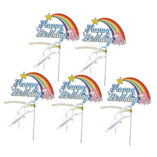 MAGICLULU 5 Stück/set Geburtstagstorte Topper Set Happy Birthday Brief Für Kinder Party Dekorationen von MAGICLULU