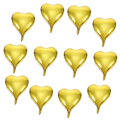 MAGICLULU 50 Stück Herzballons aus Aluminiumfolie Dekorative Ballons für Valentinstag und Partys Goldene Herzen für Hochzeiten und Feiern von MAGICLULU
