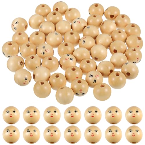 MAGICLULU 50 Stück Holzperlen mit Gesicht Holzperlen 18mm Runde Holzperlen Natur Holzkugeln mit Loch Lächelndes Gesicht Holzperlen Natur Holzköpfe für Sorgenwürmchen DIY Schmuck Herstellung Basteln MAGICLULU 50 Stück Holzperlen mit Gesicht Holzperlen 18mm Runde Holzperlen Natur Holzkugeln mit Loch Lächelndes Gesicht Holzperlen Natur Holzköpfe für Sorgenwürmchen DIY Schmuck Herstellung Basteln von MAGICLULU