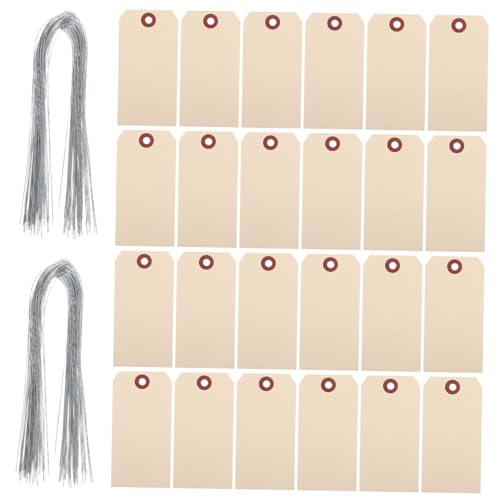 MAGICLULU 50 Stück Manila Preisschilder mit Eisenkabel Blanko Etiketten für Versand und Verpackung Vielseitig Einsetzbar Robust und Leicht für Einfache Kennzeichnung von MAGICLULU
