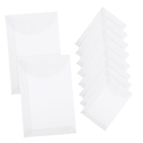MAGICLULU 50 Stück Papiertüte halbtransparente Tasche Flachbeutel zum Verpacken mit Knöpfen Halbtransparente Flachbeutel Umschlagtaschen Halbtransparente Knopftaschen Lackmuspapier von MAGICLULU