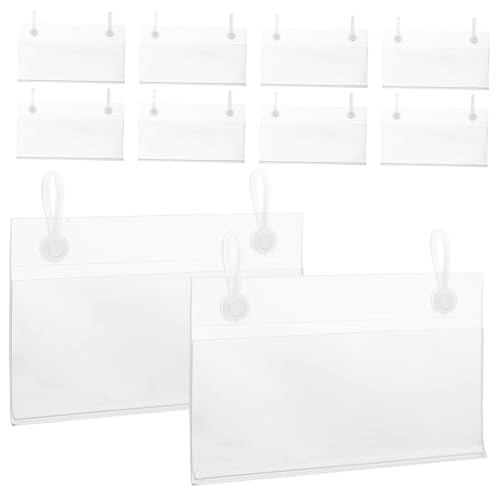 MAGICLULU 50 Stück Preisschild Hängen Supermarkt Regaletiketten Inhaber Haken Zeichen Speicheretiketten Schilder Für Einzelhandelsgeschäfte Aufkleberanzeige Organisation Hängend Weiß Pvc von MAGICLULU