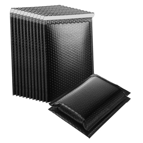 MAGICLULU 50 Stück Schwarze Pe luftpolstertaschen Selbstklebend Stoßfest Versandtaschen für Kleidung Kosmetik Kleine Waren Sichere Verpackung für Versand und Versandtaschen von MAGICLULU