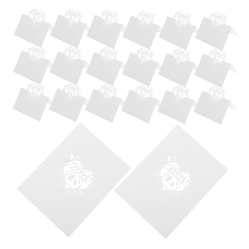 MAGICLULU 50 Stück Teiliges Weiße Tischkarten mit Filigranen Vogel-designs Blanko Platzkarten für Hochzeit Empfang und Festliche Tischdekoration Leicht Beschreibbar und Personalisierbar von MAGICLULU