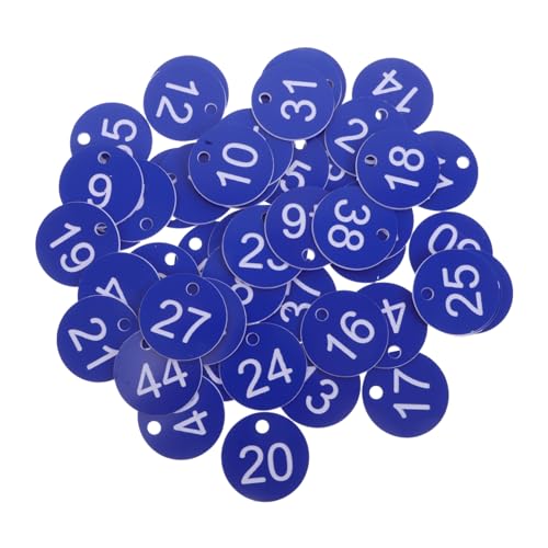 MAGICLULU 50 Stück Wasserdichte Identifikationsmarken aus Kunststoff für Schlüsselorganisation Gepäck Ids mit Loch Blau von MAGICLULU