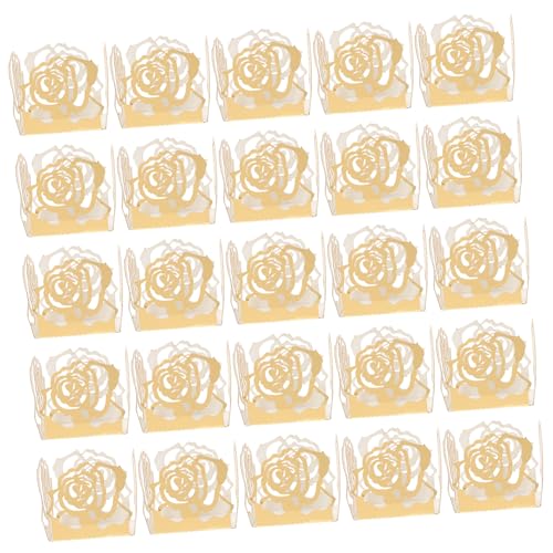 MAGICLULU 50Stücke Dekoratives Schokoladenpapier Tablett Hochzeitsdekoration Design Mit Rosafarbenem Rand Geschenkpapier Für Desserts Und Süßigkeiten von MAGICLULU