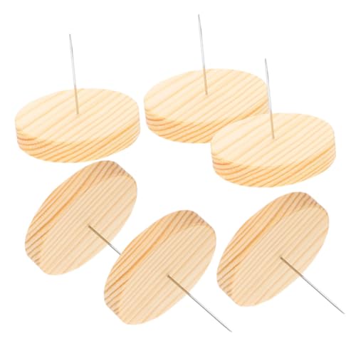 MAGICLULU 6 Sätze Holzbasis -Ornament Puppenständer Puppenanzeigehalter Häkelpuppen-Display-Basis Puppenfigurenständer Puppendisplay-Unterstützung Desktop-Display-Basis Puppenbestand Metall von MAGICLULU