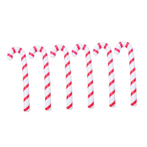MAGICLULU 6 Stück Aufblasbare Weihnachtskrücken Ballons Rot Weiß Gestreift Kreative Zuckerstangen Folienballons für Weihnachtsdeko Drinnen und Draußen Party und Festtagsdekoration von MAGICLULU