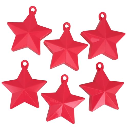 MAGICLULU 6 Stück Fünfzackiger Stern-Ballon-Anhänger Dekorationen geformt Hohle Sternballon Gewicht Ballon Gewichte luftballons Ballongewicht Gewichte für das Haustier Rosy von MAGICLULU