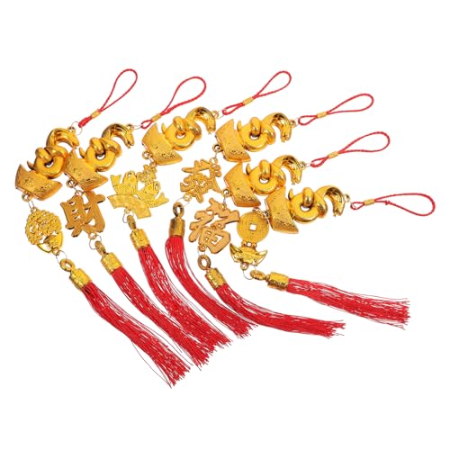 MAGICLULU 6 Stück Glücksanhänger Schlange Jahr Chinesische Hängedekoration für Neujahr Bonsai Auto Zuhause Feng Shui Ornament mit Reichtumssymbolen MAGICLULU 6 Stück Glücksanhänger Schlange Jahr Chinesische Hängedekoration für Neujahr Bonsai Auto Zuhause Feng Shui Ornament mit Reichtumssymbolen von MAGICLULU