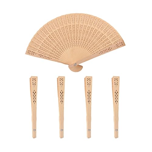 MAGICLULU 6 Stück Holzfächer Faltbare Dekorative Fächer aus Holz für Hochzeiten Geburtstage und Wohnraumgestaltung von MAGICLULU