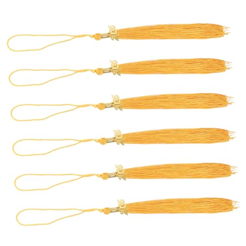 MAGICLULU 6 Stück Junggesellenhut Quaste Hut schmücken Charme Erinnerungszauber Abschlussdeckel für Kappe Abschluss Quaste Ornament Accessoires für die Abschlusssaison Polyester Yellow MAGICLULU 6 Stück Junggesellenhut Quaste Hut schmücken Charme Erinnerungszauber Abschlussdeckel für Kappe Abschluss Quaste Ornament Accessoires für die Abschlusssaison Polyester Yellow von MAGICLULU