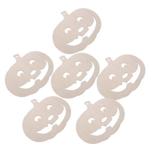 MAGICLULU 6 Stück Kürbischips Holz Herbstausschnitt Kürbisausschnitte Schild Holzhandwerk Kürbisse Halloween Holzausschnitte Kürbis Holzausschnitte Holz Halloween Tag DIY von MAGICLULU