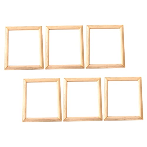 MAGICLULU 6 Stück Mini Bilderrahmen aus Holz Puppenhaus Fotorahmen für DIY Miniatur Dekoration Robuste und Miniatur Bilderrahmen für Zuhause MAGICLULU 6 Stück Mini Bilderrahmen aus Holz Puppenhaus Fotorahmen für DIY Miniatur Dekoration Robuste und Miniatur Bilderrahmen für Zuhause von MAGICLULU