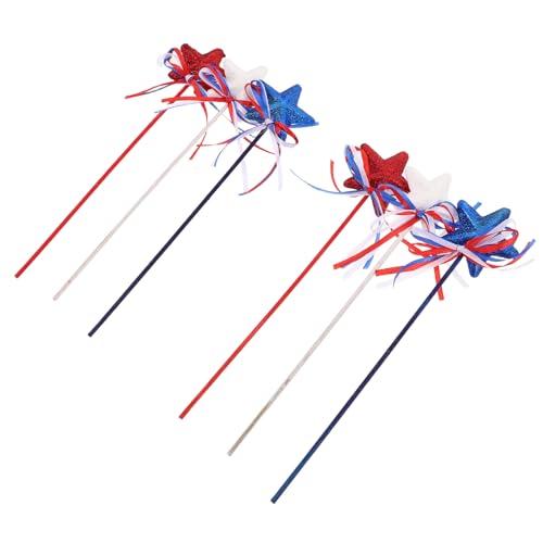 MAGICLULU 6 Stück Rote Weiße und Blaue Sterne mit Schleife Patriotische Dekoration für Feierlichkeiten für und Vase MAGICLULU 6 Stück Rote Weiße und Blaue Sterne mit Schleife Patriotische Dekoration für Feierlichkeiten für und Vase von MAGICLULU