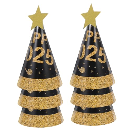 MAGICLULU 6 Stück Schwarzgoldener Papierhut Partypapierhut Des Neuen Jahres Kegelhut Aus Papier Kappen Favorisieren Bausatz Frohes Neues Jahr Partyhüte Silvester-partyhüte 2025 Kopfbedeckung MAGICLULU 6 Stück Schwarzgoldener Papierhut Partypapierhut Des Neuen Jahres Kegelhut Aus Papier Kappen Favorisieren Bausatz Frohes Neues Jahr Partyhüte Silvester-partyhüte 2025 Kopfbedeckung von MAGICLULU