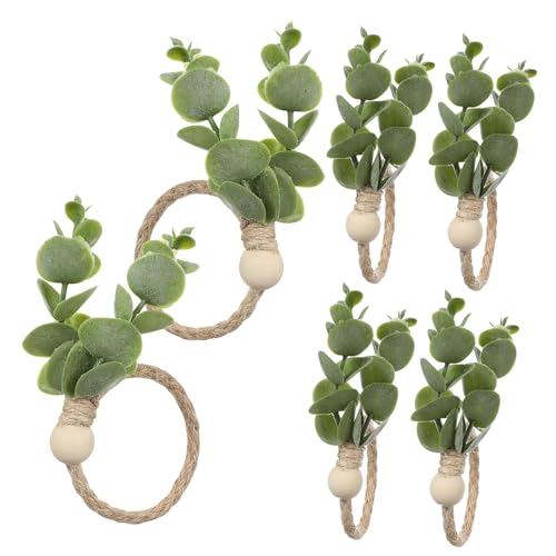 MAGICLULU 6 Stück Serviettenringe mit Blätterdesign Grüner Serviettenring aus Juteseil für Hochzeitsfeiern und Tischdekoration im Landhausstil MAGICLULU 6 Stück Serviettenringe mit Blätterdesign Grüner Serviettenring aus Juteseil für Hochzeitsfeiern und Tischdekoration im Landhausstil von MAGICLULU