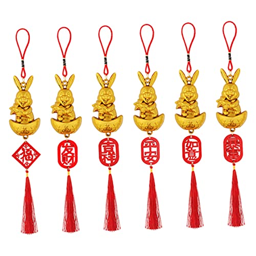 MAGICLULU 6 Stück Teiliges Chinesische Neujahrsanhänger mit Traditionellem Design Langlebige Festival Bonsai Dekoration Chinesischer Knoten Glücksbringer für Zuhause und Feierlichkeiten MAGICLULU 6 Stück Teiliges Chinesische Neujahrsanhänger mit Traditionellem Design Langlebige Festival Bonsai Dekoration Chinesischer Knoten Glücksbringer für Zuhause und Feierlichkeiten von MAGICLULU