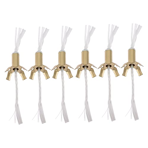 MAGICLULU 6 Stück Teiliges Ghee Lamp Stand aus Goldfarbener Buddhistischer Temple Wick Holder mit Baumwolldochten Dekorativer Dochtständer für Öllampen Geeignet für Haus und Tempelgebrauch von MAGICLULU