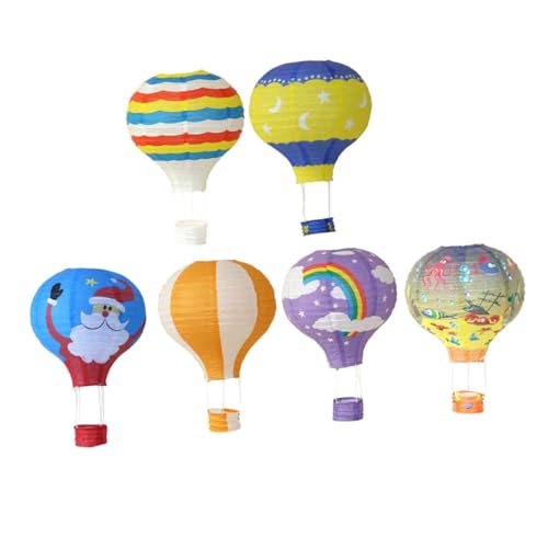 MAGICLULU 6 Stück Teiliges Heißluftballon Hängedekoration Bunte Kinderzimmer Wanddeko Langlebige Party und Ornament für Kindergarten und MAGICLULU 6 Stück Teiliges Heißluftballon Hängedekoration Bunte Kinderzimmer Wanddeko Langlebige Party und Ornament für Kindergarten und von MAGICLULU