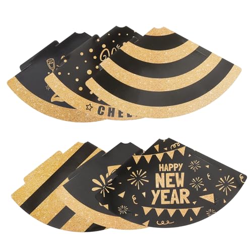 MAGICLULU 6 Stück Teiliges Neujahr Partyhüte Verstellbare Geburtstags Kegelhüte aus Papier für Feiern Schnell Zusammenbaubar für Erwachsene für Feierlichkeiten von MAGICLULU
