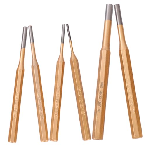 MAGICLULU 6 Stück Teiliges Pin Punch Set Hochfestem Karbonstahl Professionelles Werkzeug für Präzises Bohren und Reparaturen für Maschinenwartung Vielseitig Einsetzbar für Verschiedene von MAGICLULU