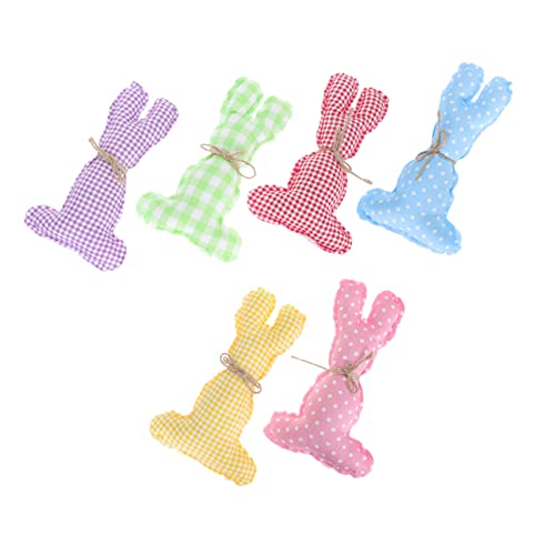 MAGICLULU 6 Stück Teiliges Stoffhasen Dekoration Osterhase Deko aus Kariert für Sofa Wohnzimmer Tisch Ostern Party Zubehör Langlebig und Handgefertigt MAGICLULU 6 Stück Teiliges Stoffhasen Dekoration Osterhase Deko aus Kariert für Sofa Wohnzimmer Tisch Ostern Party Zubehör Langlebig und Handgefertigt von MAGICLULU