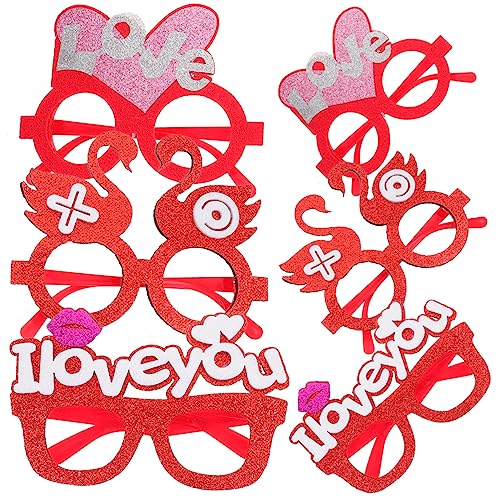 MAGICLULU 6 Stück Valentinstags Partybrillen Herzform Fotorequisiten Damen Bunte Love Designs Lustige Brillen für Karneval Festival und Kostümparty von MAGICLULU