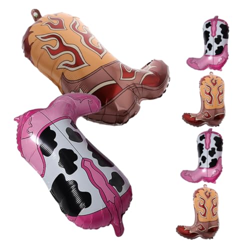 MAGICLULU 6 Stück Western Cowboy Luftballons Cowgirl Stiefel Luftballons Für Western Cowboy Geburtstagsparty Rodeo Bachelorette Mottoparty Dekorationen von MAGICLULU