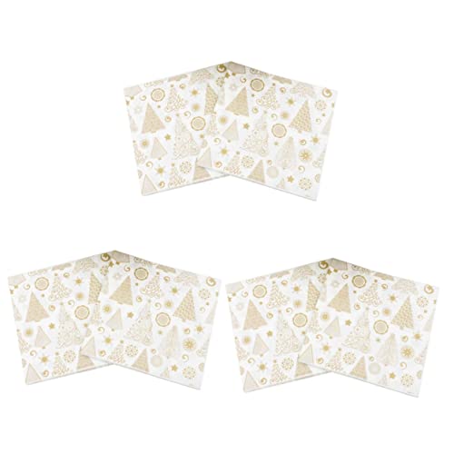 MAGICLULU 3er-sets Innovative Weihnachtsbaum-servietten Bedruckte Einweg-papierservietten Für Partys Bequeme Saugfähige Servietten 20 Blatt * 3 von MAGICLULU